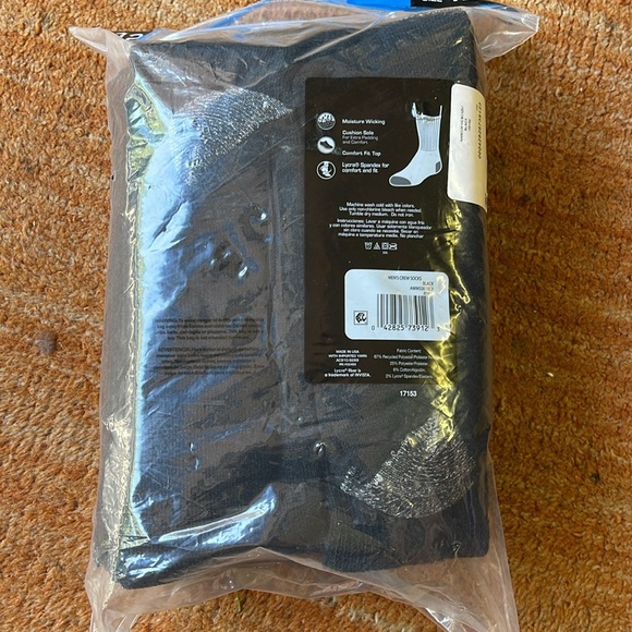 Athletic Works Men's Big and Tall Crew Socks 12 Pack - black- New Factory - Picture 3 of 3